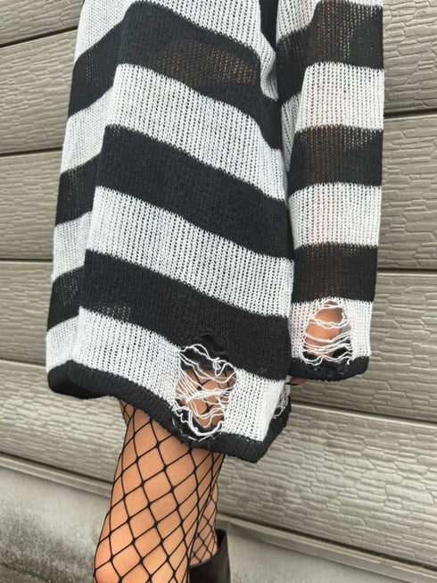 ダメージボ-ダーニットトップス